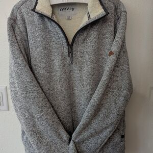 Orvis Classic Collection Pullover Size XL Fleece Sherpa Lined 1/4 Zip
